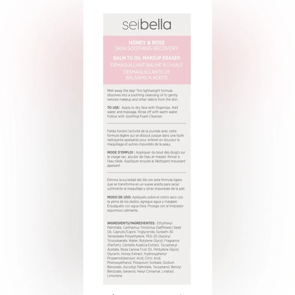 Sei Bella Honey & Rose Balm to Oil Makeup Eraser